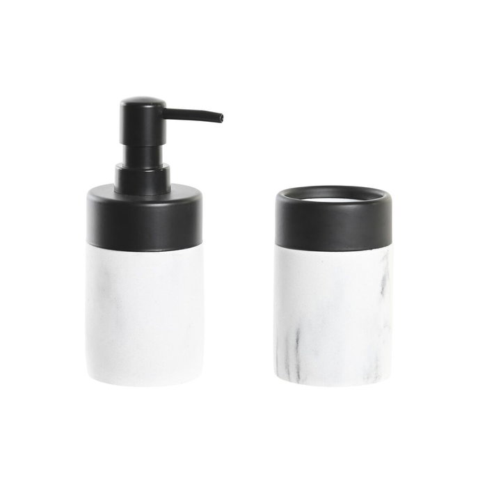 DKD Home Decor Set de Baño de 2 Piezas en Resina y Metal Mármol Blanco DKD Home Decor Set de Baño de 2 Piezas en Resina y Metal Mármol Blanco