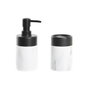 DKD Home Decor Set de Baño de 2 Piezas en Resina y Metal Mármol Blanco