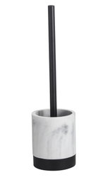 DKD Home Decor Escobillero Moderno Blanco Negro Resina Inox 10 x 10 x 37.4 cm