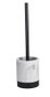 DKD Home Decor Escobillero de Resina y Acero Inoxidable Mármol Blanco