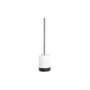 DKD Home Decor Escobillero de Resina y Acero Inoxidable Mármol Blanco