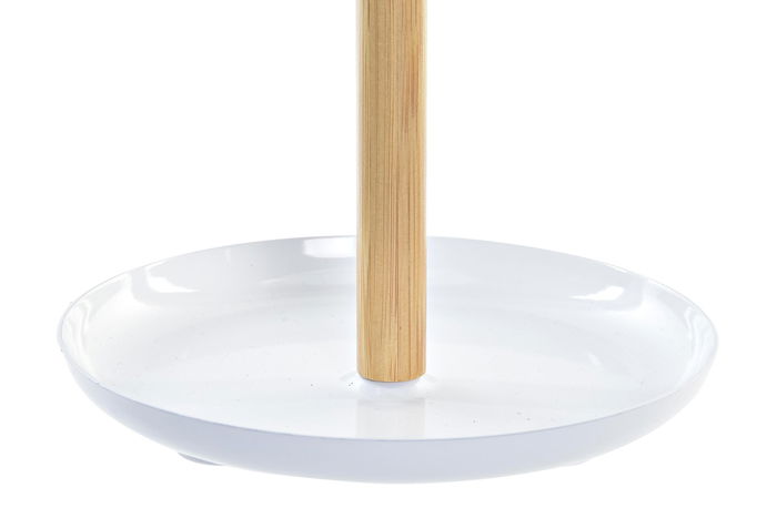 DKD Home Decor Espejo Scandi Blanco Natural Bambú PS 17 x 17 x 31 cm