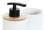 DKD Home Decor Set de 2 Dosificadores de Gres y Bambú Blanco