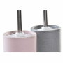 DKD Home Decor Escobillero Dolomite Plateado Surtido de 2 Unidades, Gris y Rosa Palo