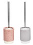 DKD Home Decor Escobillero Dolomite Plateado Surtido de 2 Unidades, Gris y Rosa Palo