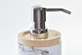 DKD Home Decor Dosificador Scandi Blanco Natural Resina Caucho 7.7 x 17.5 x 9 cm