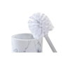 DKD Home Decor Escobillero de Resina y Caucho con Acabado de Mármol Blanco y Natural