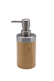 DKD Home Decor Dosificador Basicos Natural Plateado Bambu Pp 7 x 17 x 7 cm