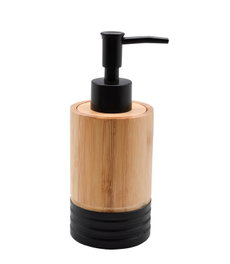 DKD Home Decor Dosificador Bambú PP Natural Negro 7 x 17 x 7 cm