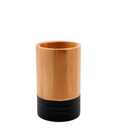 DKD Home Decor Vaso Basicos Natural Negro Bambu 7 x 11 x 7 cm
