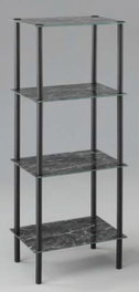 DKD Home Decor Estantería de Acero y Cristal Símil Mármol 40x30x105 cm