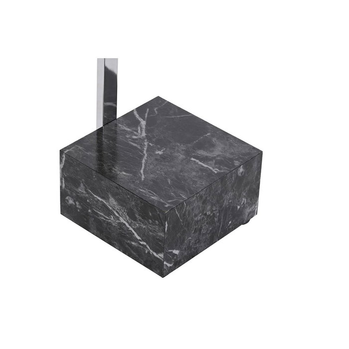 DKD Home Decor Toallero de Acero y MDF Símil Mármol Plateado 45x21x80 cm