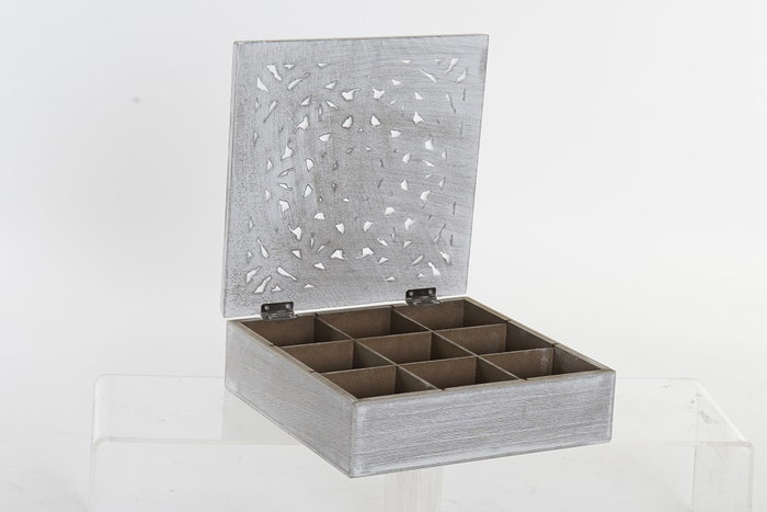DKD Home Decor Caja de Infusiones Mandala Blanco