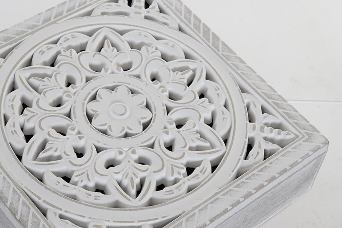 DKD Home Decor Caja de Infusiones Mandala Blanco