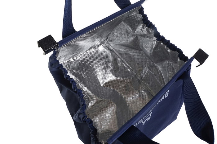 DKD Home Decor Bolsa Azul Marino Verde Musgo PVC Aluminio con Ganchos para Carro 27 x 29 x 24 cm (2 Unidades)