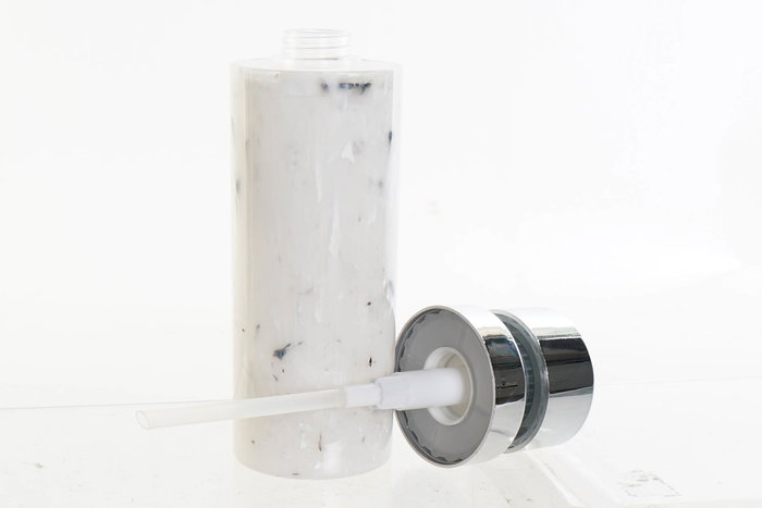 DKD Home Decor Dosificador Moderno Blanco Simil Mármol 6.5 x 6.5 x 21.5 cm