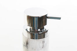 DKD Home Decor Dosificador Moderno Blanco Simil Mármol 6.5 x 6.5 x 21.5 cm