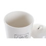 DKD Home Decor Bote para Ajos de Dolomita Blanco