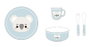 DKD Home Decor Vajilla Infantil Azul Gris New Bone Set 5 Piezas