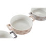 DKD Home Decor Set de 4 Cuencos NEW BONE Dorado y Gris