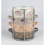 DKD Home Decor Set de 4 Cuencos NEW BONE Dorado y Gris