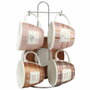 DKD Home Decor Set de Café 4 Piezas New Bone y Metal Rosa 210ml