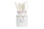 DKD Home Decor Set de 5 Utensilios Vichy Sweet Rosa y Blanco
