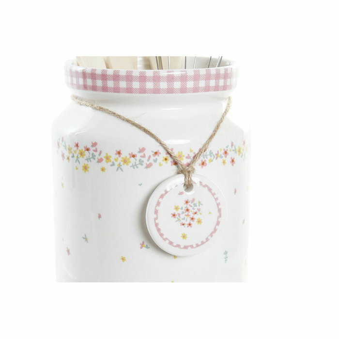 DKD Home Decor Set de 5 Utensilios Vichy Sweet Rosa y Blanco DKD Home Decor Set de 5 Utensilios Vichy Sweet Rosa y Blanco