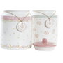 Bote DKD Home Decor Verde Rosa Vichy 15,5 x 15,5 x 21 cm (2 Unidades)