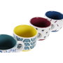 DKD Home Decor Set de Café Africa de 4 Piezas en Gres y Metal
