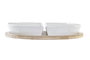 DKD Home Decor Aperitivo Tropical Set de 5 Piezas Gres Bambú Multicolor Natural 21.5 x 1 x 21.5 cm