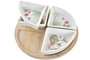 DKD Home Decor Aperitivo Tropical Set de 5 Piezas Gres Bambú Multicolor Natural 21.5 x 1 x 21.5 cm