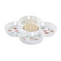 DKD Home Decor Bandeja de Aperitivo Gres y Bambú Tropic Garden 22x22x7 cm