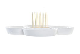 DKD Home Decor Aperitivo Colección Tropic Garden Multicolor Natural Gres y Bambú 22 x 7 x 22 cm