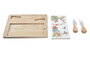 DKD Home Decor Tabla Aperitivo Tropic Garden Bambú Gres Multicolor Set de 4 20 x 1.2 x 24.5 cm