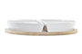 DKD Home Decor Set de Aperitivo Salitre 5 Piezas de Gres y Bambú Azul y Natural