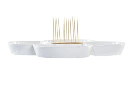 DKD Home Decor Salitre Aperitivo Mediterraneo Gres Bambu Azul Natural 25 x 25 x 10 cm