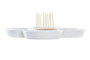 DKD Home Decor Bandeja de Aperitivo Salitre de Gres y Bambú, Azul y Natural, 25x25x10 cm