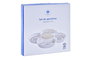 DKD Home Decor Bandeja de Aperitivo Salitre de Gres y Bambú, Azul y Natural, 25x25x10 cm