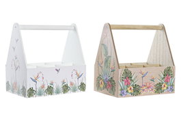 DKD Home Decor Portavasos Tropical Multicolor Mdf 16.5 x 25 x 24 cm (2 Unidades)