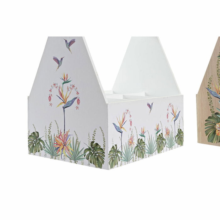 DKD Home Decor Portavasos MDF Tropic Garden, Surtido de 2 unidades