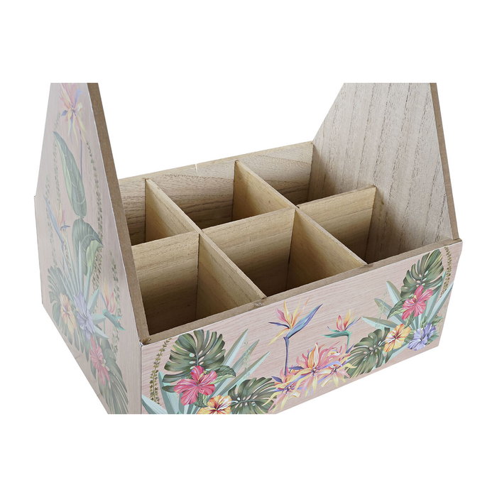 DKD Home Decor Portavasos MDF Tropic Garden, Surtido de 2 unidades