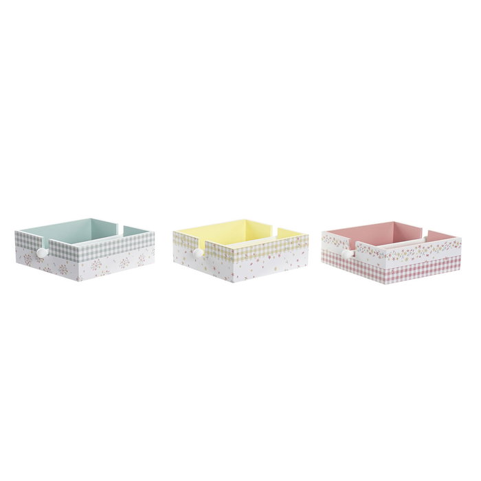 DKD Home Decor Servilletero Vichy Sweet Surtido de 3 Unidades