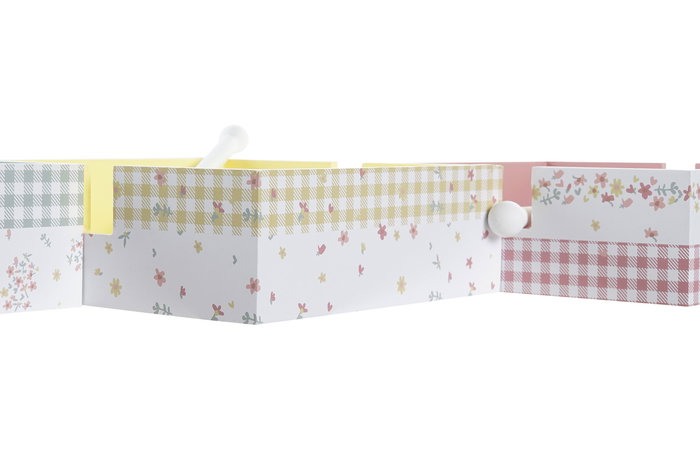 DKD Home Decor Servilletero Vichy Sweet 18 x 6 x 22 cm Verde Rojo (3 Unidades) Shabby