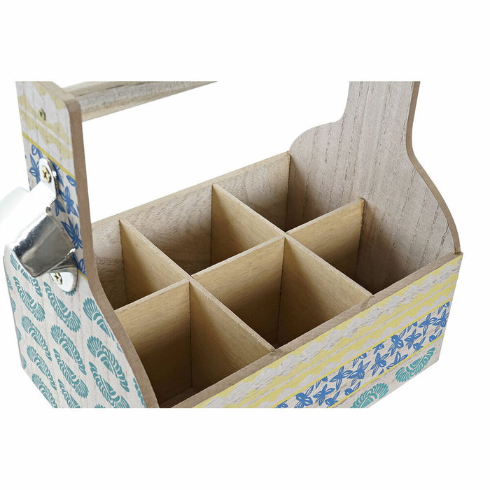 DKD Home Decor Portavasos MDF Africa Gres Azul y Turquesa, Surtido de 2