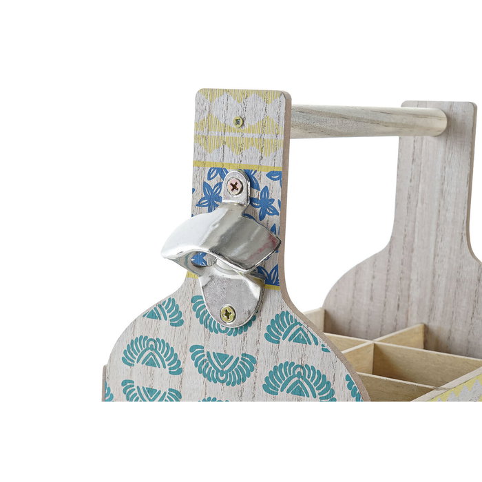 DKD Home Decor Portavasos MDF Africa Gres Azul y Turquesa, Surtido de 2
