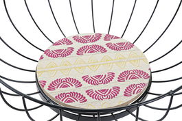 DKD Home Decor Africa Gres Frutero Colonial Azul Turquesa Metal y MDF 28 x 11 x 28 cm (2 Unidades)