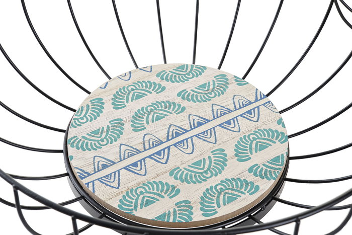 DKD Home Decor Frutero Metal MDF Africa 28x28x11 Surtido de 2 unidades Blue/Turquoise