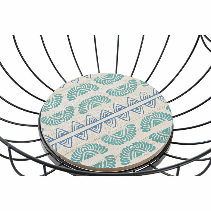DKD Home Decor Frutero Metal MDF Africa 28x28x11 Surtido de 2 unidades Blue/Turquoise