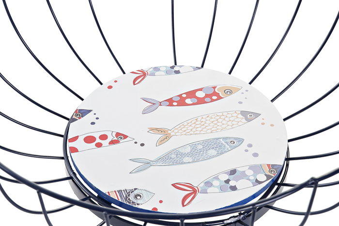 DKD Home Decor Frutero Mediterraneo Costa Pez Multicolor Metal MDF 28 x 10 x 28 cm (2 Unidades)